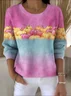 Casual Ombre Crew Neck Regular Fit Sweater