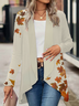 Women's Maple Leaf Print Casual Long Sleeve Cardigan