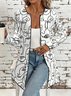 Crew Neck Loose Random Print Simple Jacket