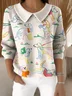 Vintage Shawl Collar Dog Loose Sweater