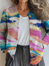 Ethnic Gradient Pattern Knitted Cardigan
