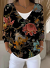 Women's Floral Print Casual Long Sleeve Button Cardigan