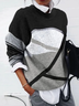 Casual Printing Abstract Regular Fit Sweater