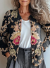 Women's Floral Print Casual Button Cardigan