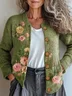 Ethnic Loose Gradient Pattern Knitted Cardigan