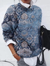Women's Floral Print Casual Long Sleeve Crew Neck Sweater