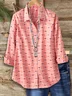 Women's Long Sleeve Shirt Spring/Fall Pink Abstract Buckle Shirt Collar Regular Sleeve Daily Going Out Casual Top
