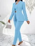 Women's elegant two-piece nude suit with slim-fit lapel jacket wrinkle-resistant slim fit and matching pants