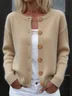 Casual Stand Collar Wool/Knitting Cardigan
