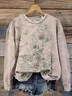 Floral Printing Casual Loose Sweatshirt