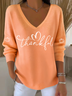 Regular Fit V Neck Casual Hoodie
