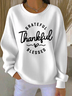 Casual Crew Neck Cotton Sweatshirt