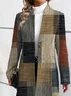 Stand Collar Urban Split Joint Mid-length Long-sleeved Trench Coat
