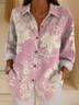 Casual Floral Loose Shirt Collar Shirt