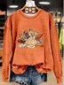 Women's Turkey Print Thanksgiving Crew Neck Sweatshirt