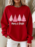 Casual Printing Christmas Sweatshirt