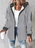 Urban Split Joint Color Block Women's Faux Wool Plaid Striped Jacket