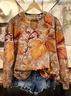 Casual Maple Leaf Printing Sweatshirt