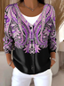 Ethnic V Neck Casual Cardigan