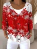 Vintage Loose V Neck Christmas Cardigan