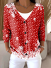 Gradient Pattern V Neck Boho Cardigan