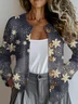 Crew Neck Christmas Peasant Loose Cardigan