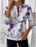 Crew Neck Loose Floral Casual Sweatshirt