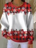 Women's Christmas Print Casual Crew Neck Sweatshirt