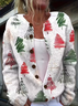 Women's Christmas Print Casual Cardigan