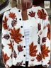 Casual Regular Fit Maple Leaf Crew Neck Cardigan