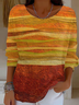 Casual Crew Neck Printing Sweater