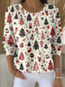 Casual Christmas Crew Neck Printing Sweater