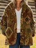 Women's Printed Casual Loose Cardigan Flannel Jacket