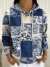 Women's Printed Casual Pocket Hooded Sweatshirt
