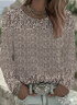 Women's Long Sleeve T-shirt Spring/Fall Brown Floral Printing Jersey Crew Neck Daily Going Out Casual Top
