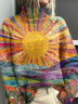 Women's Abstract Print Casual Turtleneck Long Sleeve Sweater