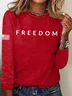 Women's Freedom Printed Round Neck Long Sleeve T-Shirt