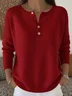 Casual Plain Crew Neck Sweater