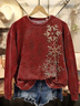 Printing Casual Christmas Crew Neck Sweatshirt