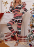 Home Clothes Sexy Regular Fit V Neck Christmas Jumpsuit