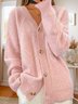Casual Plain V Neck Cardigan
