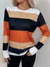 Women's Long Sleeve T-shirt Spring/Fall As Picture Striped Printing Jersey Crew Neck Daily Going Out Casual Top