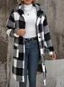 Geometric Casual Regular Fit Hoodie Coat