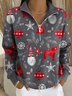 Half Open Collar Christmas Casual Sweater
