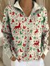 Casual Loose Half Open Collar Christmas Sweater
