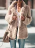 Shawl Collar Plain Urban Split Joint Jacket