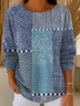 Abstract Printing Crew Neck Casual Sweater