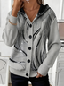Striped Hoodie Loose Casual Cardigan
