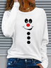 Women's Long Sleeve T-shirt Spring/Fall White Christmas Printing Jersey Crew Neck Daily Going Out Casual Top