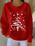 Casual Crew Neck Printing Christmas Sweatshirt
